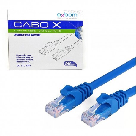 CABO REDE C/ CONECTOR RJ45 50M EXBOM MOD CBX-N5C500