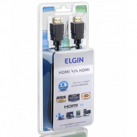 CABO VÍDEO HDMI/HDMI 1,8M 3D ELGIN MOD L1017