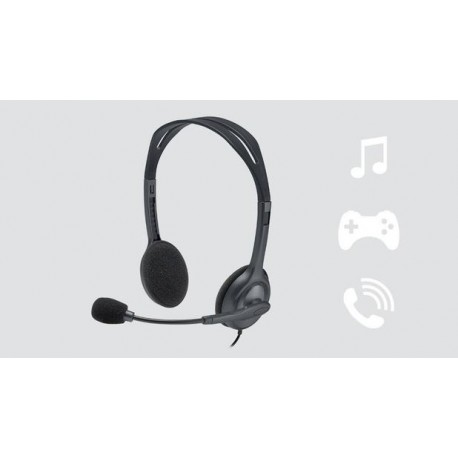 HEADSET C/ MICROFONE LOGITECH MOD H111 PRETO