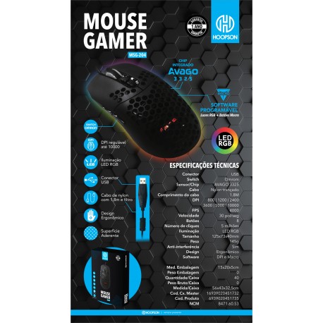 MOUSE GAMER USB HOOPSON MOD MSG-204