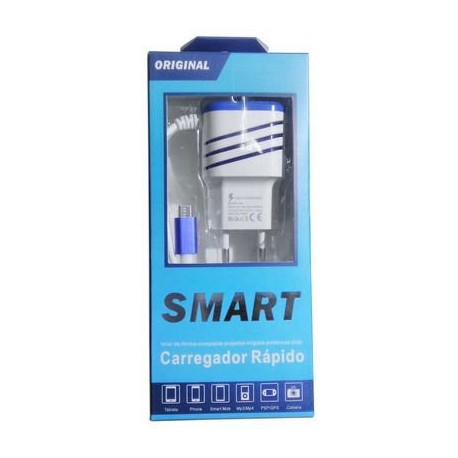 CARREGADOR TYPE-C 2 USB 3.1A SMART