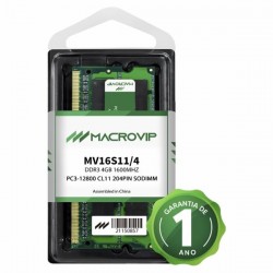 MEMÓRIA P/ NOTEBOOK DDR3 4GB 1600 MACROVIP