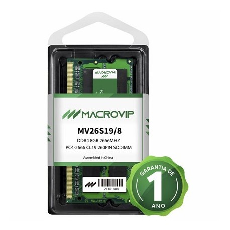 MEMÓRIA P/ NOTEBOOK DDR4 8GB 2666 MACROVIP