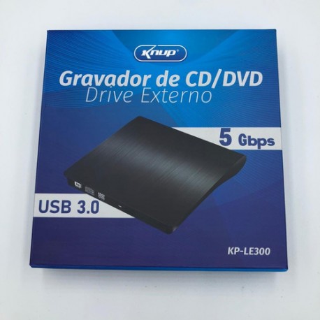 GRAVADOR DVD-RW EXTERNO USB 3.0 KNUP MOD KP-LE300