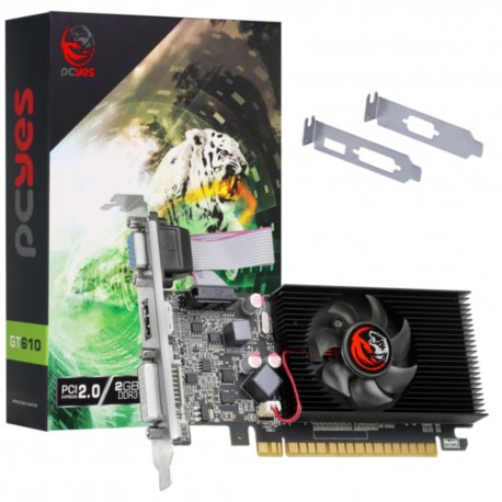 PLACA VÍDEO 2GB PCI EXPRESS PCYES GFORCE GT 610 DDR3