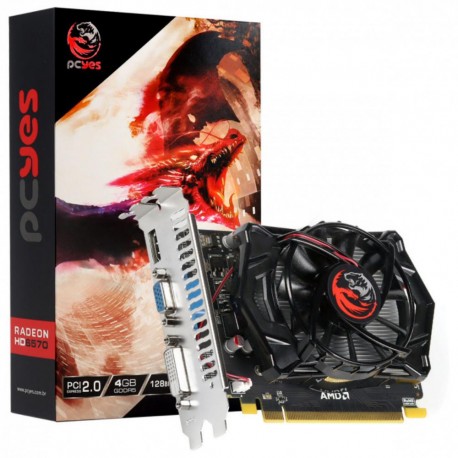PLACA VÍDEO 4GB PCI EXPRESS PCYES GFORCE HD 6570 GDDR5