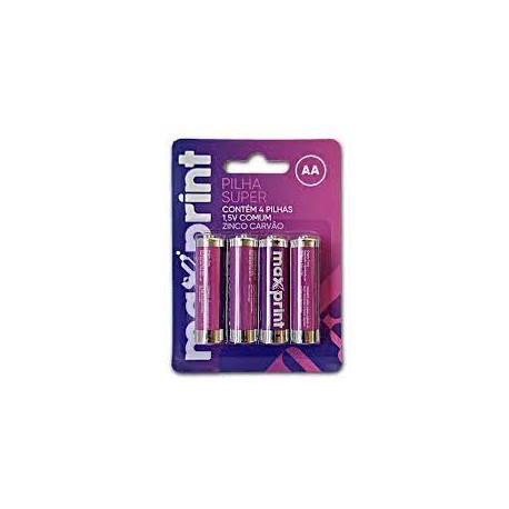 PACK C/ 4 PILHAS AA 1.5V MAXPRINT MOD 756449