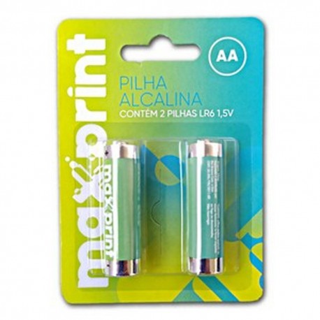PACK C/ 2 PILHAS AA ALCALINA 1.5V MAXPRINT MOD 756339