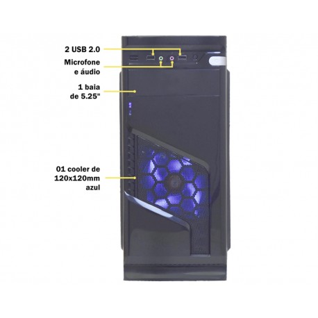 GABINETE GAMER K-MEX SOLID SNAKE CG-02R6 S/ FONTE