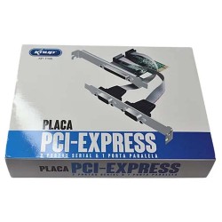 PLACA PCI EXPRESS C/ 2 SAÍDAS SERIAL 1 PARALELA KNUP MOD KP-T105