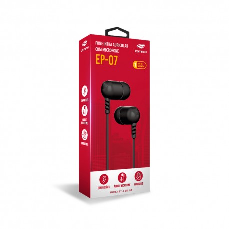 FONE DE OUVIDO INTRA C3TECH MOD EP-07BK