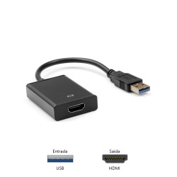 ADAPTADOR USB 2.0 / HDMI PLUSCABLE ADP-USBHDMI10BK 