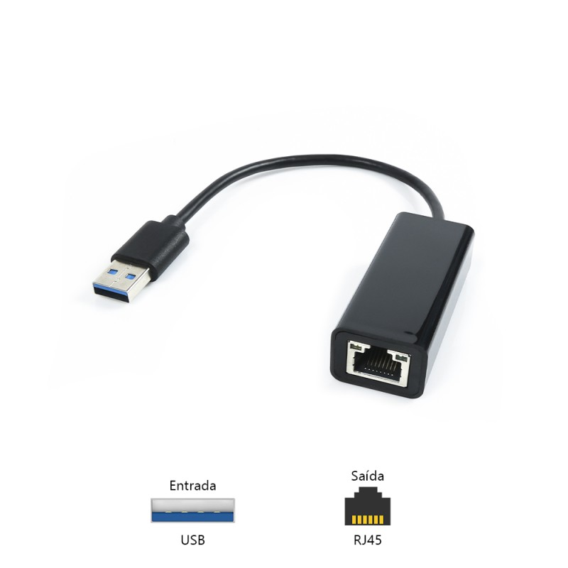 ADAPTADOR USB 3.0 / RJ-45 PLUSCABLE ADP-USBLAN1000BK - eDonato