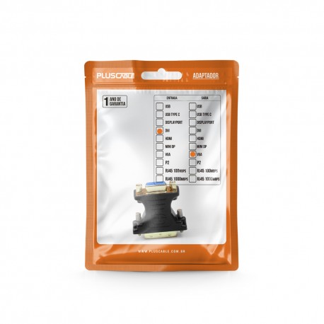 ADAPTADOR DVI M / VGA F PLUSCABLE ADP-DVIVGA10BK