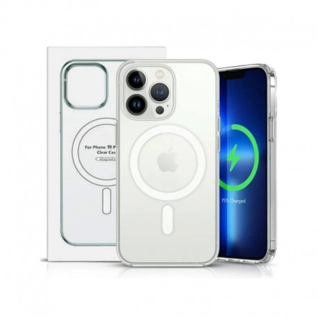 CASE PROTETORA IPHONE 11 PRO MAX CLEAR CASE MAGNETIC MAGSAFE ACRILICO TRANSPARENTE