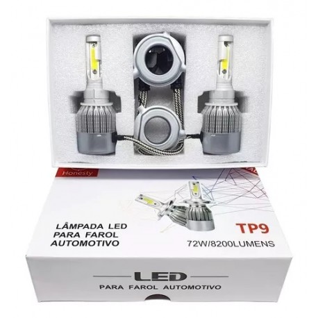 LAMPADA LED PARA FAROL AUTOMOTIVO TP9 72W 8200 LÚMENS