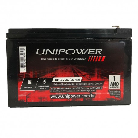 BATERIA P/ NOBREAK UNIPOWER 12V 7AH MOD UP1270E