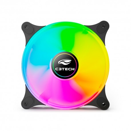 COOLER P/ GABINETE C3TECH 12X12 MULTICOLOR MOD F9-L160BK