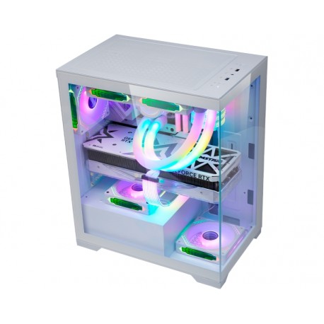 GABINETE GAMER K-MEX POSEIDON WHITE CG-W1G4 S/ FONTE