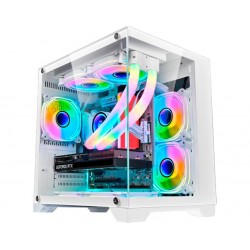 GABINETE GAMER K-MEX SPACE AQUA CG-W1KN WHITE S/ FONTE