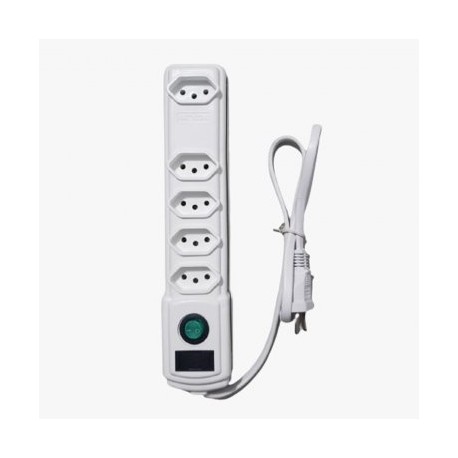 FILTRO DE LINHA 5 TOMADAS C/ FUSÍVEL BRIGHT MOD FL018 BRANCO