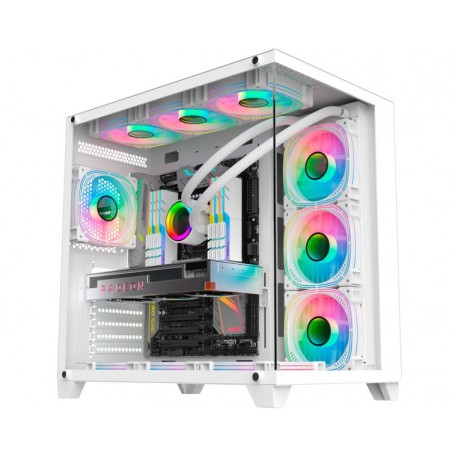 GABINETE GAMER K-MEX GHOST SHARK WHITE CG-W2J1 S/ FONTE