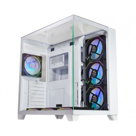 GABINETE GAMER K-MEX TIGER SHARK WHITE CG-W4J1 S/ FONTE