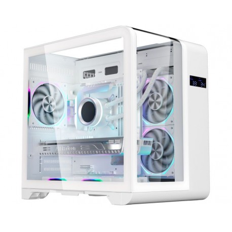 GABINETE GAMER K-MEX CYBERPUNK WHITE CG-W8KI S/ FONTE