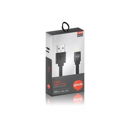 CABO USB 2.0 LIGHTNING 1.2M 2.4A QMOB