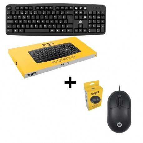 TECLADO+MOUSE SLIM BRIGHT USB S/ FIO MOD CBM03