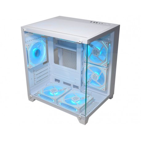 GABINETE GAMER K-MEX AQUARIO III WHITE CG-W305 S/ FONTE