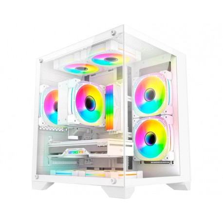 GABINETE GAMER K-MEX AQUARIO WHITE CG-W830 S/ FONTE