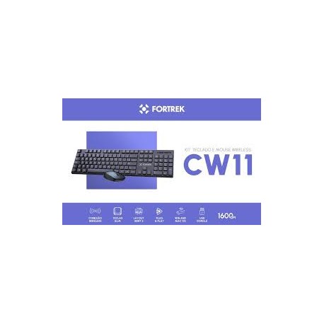 TECLADO+MOUSE FORTREK OFFICE CW11 S/ FIO MOD 84458