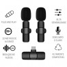 KIT 2 MICROFONE LAPELA SEM FIO TYPE-C K9 MOD EL-1821