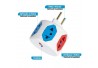 ADAPTADOR TOMADA ESFERA COLORIDO 5 SAIDAS 10A / 1 SAIDA 20A COM FUSÍVEL