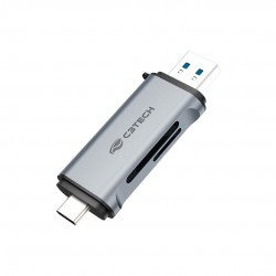 MINI HUB LEITOR MEMORIA SD/TF USB-C C3TECH MOD HU-L50GY