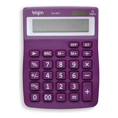 CALCULADORA MESA ELGIN MOD MV4127 ROXA