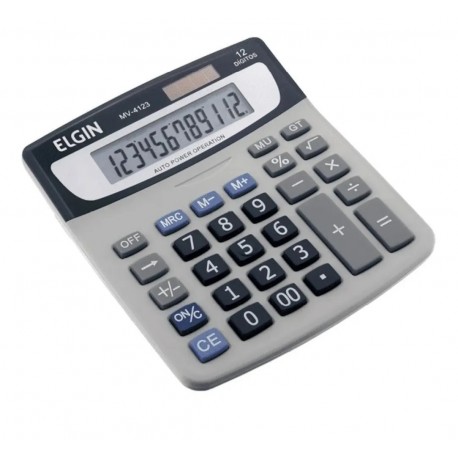 CALCULADORA MESA ELGIN MOD MV4123 CINZA