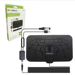 ANTENA DIGITAL HDTV INTERNA C/ AMPLIFICADOR SINAL FLEX 3M MOD FX-ANT-8
