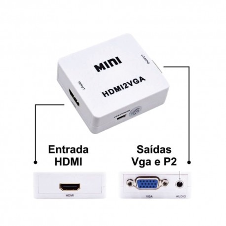 MINI CONVERSOR HDMI P/ VGA X-CELL MOD XC-MC-03