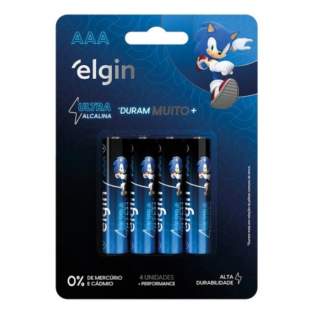 PACK C/ 4 PILHAS AAA ULTRA ALCALINA LR03 ELGIN MOD 82435