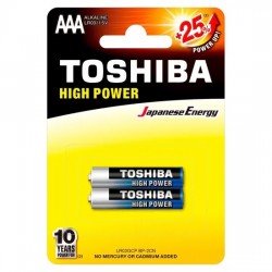 PACK C/ 2 PILHAS AAA ALCALINA LR03 TOSHIBA MOD 72453