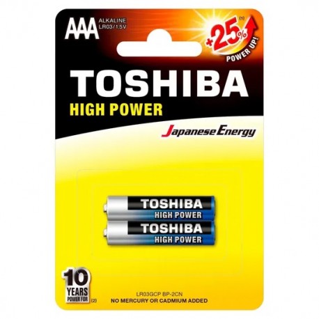 PACK C/ 2 PILHAS AAA ALCALINA LR03 TOSHIBA MOD 72453