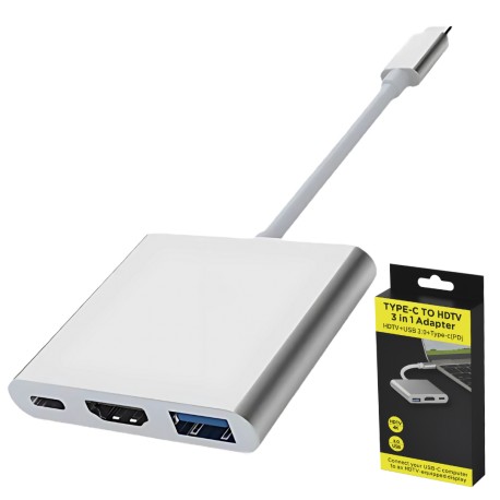 ADAPTADOR USB-C P/ USB 3.0 / HDMI / USB-C HOOPSON MOD HUB7C-3