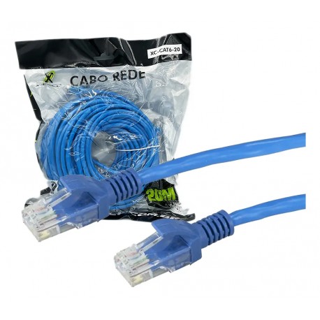 CABO REDE C/ CONECTOR RJ45 20M CAT6 X-CELL MOD XC-CAT6-20M