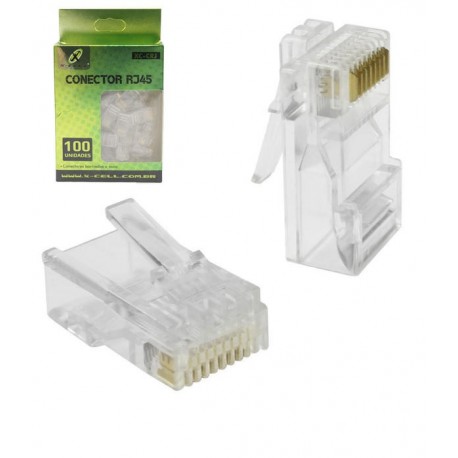 CONECTOR RJ45 CAT5E C/ 100 UNIDADES X-CELL MOD XC-CRJ