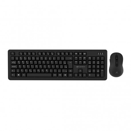 TECLADO+MOUSE C3TECH USB S/ FIO RECARREGÁVEL MOD K-W200BK