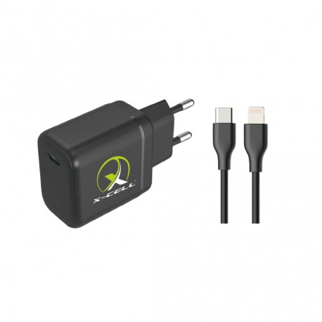 CARREGADOR TOMADA LIGHTNING PD 40W X-CELL MOD XC-UR93 PRETO