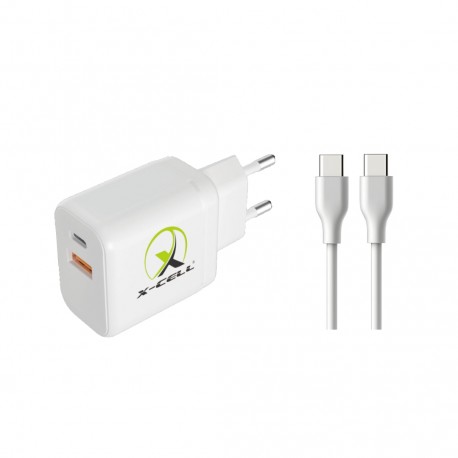CARREGADOR TOMADA USB-C PD 40W X-CELL MOD XC-UR100 BRANCO