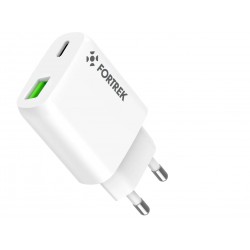 CARREGANDO GAN USB-C USB-A 30W CG323 FORTREK MOD 85744